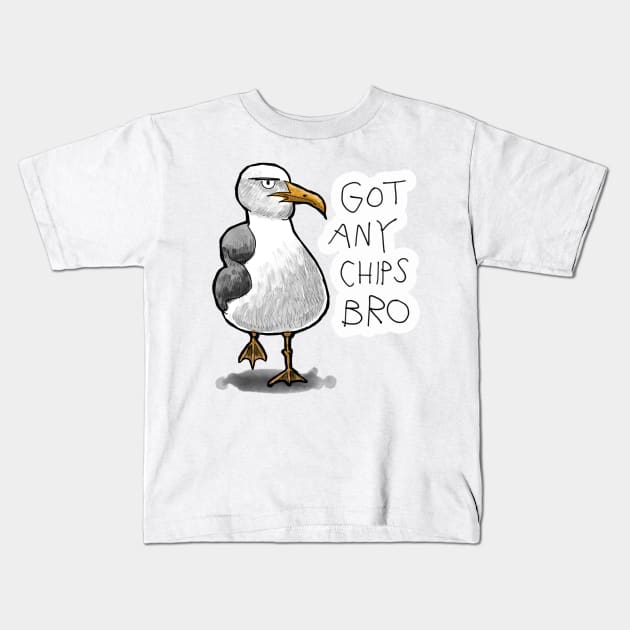 Got any chips bro Kids T-Shirt by johnnybuzt